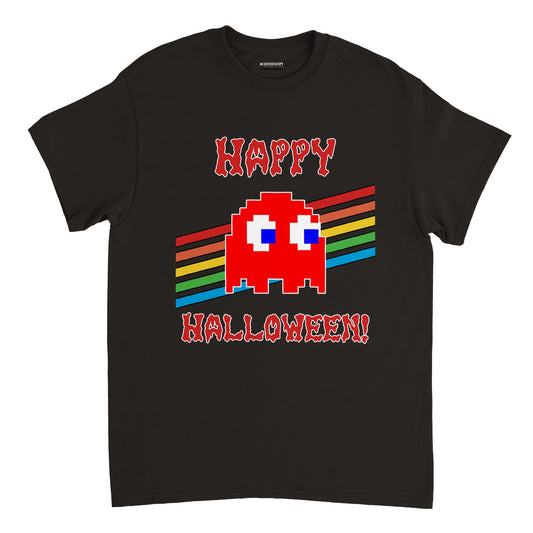 Nerdiges Unisex T-Shirt: Happy Halloween - Red Ghost