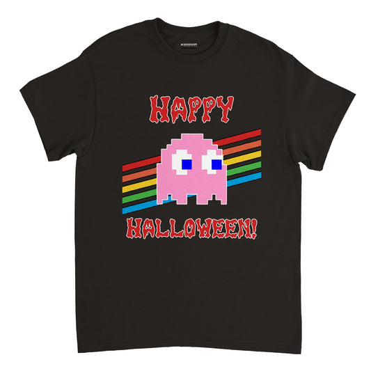 Nerdiges Unisex T-Shirt: Happy Halloween - Pink Ghost