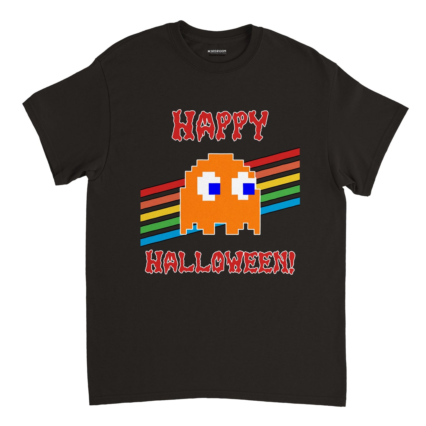 Nerdiges Unisex T-Shirt: Happy Halloween - Orange Ghost